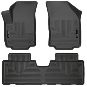 GMC Terrain Floor Liners - Front + 2nd Seat - Husky Liners - WeatherBeater - Black - `18-`23